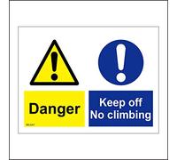 MU247 Danger Keep Off No Climbing Sign Construction Warehouse Factory Site Unit 300mm x 200mm A - Sticker/Sav - White Background