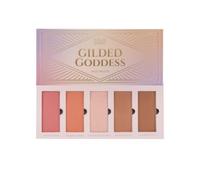 MUA Gilded Goddess, Face Palette (Pack of 1) | 5 Powder Shades, Blushers, Bronzers & Highlighter, Recyclable Packaging, Vegan & Cruelty Free