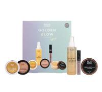 MUA GOLDEN GLOW 5PC (HIGHLIGHT, SHIM SPRAY, LIPSTICK, BRONZER & POWDER)