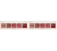 MUA Makeup Academy 5-Shade Eyeshadow Palette, Cherry Kiss, Highly Pigmented Matte & Shimmer Blend, Vegan and Cruelty Free (Pack of 2)