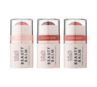 MUA Makeup Academy Beauty Balm Bundle, Multi-Use Face Balm for Cheeks, Lips & Eyes, Rouge Noir, Blush Baby & Berry Blush - Vegan & Cruelty Free (Pack of 3)