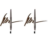 MUA Makeup Academy Brow Define, Angled Eyebrow Pencil With Blending Brush, Dark Brown, 0.25 g - Vegan & Cruelty Free (Pack of 2)
