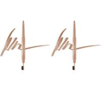 MUA Makeup Academy Brow Define, Angled Eyebrow Pencil With Blending Brush, Fair, 0.25 g - Vegan & Cruelty Free (Pack of 2)