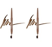 MUA Makeup Academy Brow Define, Angled Eyebrow Pencil With Blending Brush, Mid Brown, 0.25 g - Vegan & Cruelty Free (Pack of 2)
