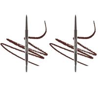 MUA Makeup Academy Brow Define, Micro Eyebrow Pencil with Spoolie Brush, Dark Brown, 0.05 g - Vegan & Cruelty Free (Pack of 2)