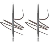 MUA Makeup Academy Brow Define, Micro Eyebrow Pencil with Spoolie Brush, Grey, 0.05 g - Vegan & Cruelty Free (Pack of 2)