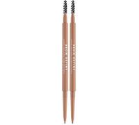 MUA Makeup Academy Brow Define, Micro Eyebrow Pencil with Spoolie Brush, Light Brown, 0.05 g - Vegan & Cruelty Free (Pack of 2)