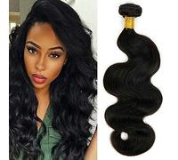 Muaby Body Wave Bundles Human Hair for Women Brazilian Virgin Hair Bundles Thick Single Weave Bundle Human Hair Natural Black Color Can be Dyed 1 Bundle 100g 22 Inch