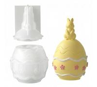 MUAECH Easter Bunny Egg Candle Jar Silicone Mold, 3D Rabbit Egg Resin Mold with Base for DIY Candle Vessel, Storage Cup, Desktop Decor & Festival Craft Making