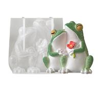 MUAECH Embracing Frogs Candle Mold, Romantic Frog Couple Hugging with Flower Sculpture - Single Cavity Eco-Friendly Silicone Mold for DIY Candles, Resin Art, Unique Home Decor Gift