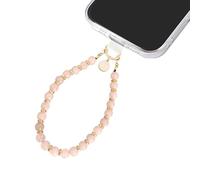 MuagoChic Cute Marble Beaded With Initial Charms Phone Wrist Strap, Hnad Bracelet Strap with Tether Tab, Letter Charms Wristlet Strap