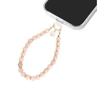 MuagoChic Cute Marble Beaded With Initial Charms Phone Wrist Strap, Hnad Bracelet Strap with Tether Tab, Letter Charms Wristlet Strap