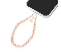 MuagoChic Cute Marble Beaded With Initial Charms Phone Wrist Strap, Hnad Bracelet Strap with Tether Tab, Letter Charms Wristlet Strap