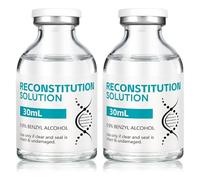 Muagoua 30ml Reconstitution Solution, 2 Pack Laboratory Supply, Premium Glass Lab Vials with Leak-Proof Cap