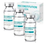 Muagoua Reconstitution Solution Premium Glass Lab Vials 10ml with Leak-Proof Cap (3 Pack)