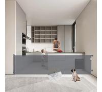 Muaket 300cm Retractable Stair Gate, Extendable Baby Barrier Gate Extra Wide, 89cm Tall, Stair Safety Gate Roll for Babies Pets, One Handed Operation Gate for Stairways Hallways Outdoor Indoor, Grey