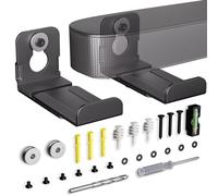 MUAKIOY Sound Bar Mounts Under TV, Soundbar Bracket Universal Speaker Wall Mount Shelf Adjust 3.4" to 5.8" for Samsung, Vizio, Lg, Sony, JBL, Bose and More Soundbar Mount Bracket with Hardware Kit