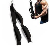 Mualady Tricep Rope & Cable Attachments - 2-in-1 Tricep Pull Down Rope, 4 Neoprene Handle Loops for Gym Cable Machine with Buckle