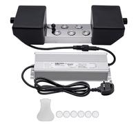 MUALROUS 6 Head Ultrasonic Fogger Mist Maker 4.5L/H Pond Fogger with 250W Waterproof Power Supply, Buoy, and Replacement Discs for Pond Greenhouse Lawn Fish Tank Halloween Decoration
