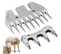 MUALROUS 9 Teeth Straight Sheep Shearing Blade and Combs Replacement Goat Clipper Blades for Electric Wool Scissors Shear Cutter Animal Hair Shearing (9 Teeth Straight)