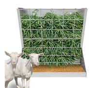 MUALROUS Horse Hay Feeder Wall Mount Hay Rack for Horses Heavy-Duty Galvanized Metal 2 in 1 Hay and Grain Feeder Livestock Feeder with Adjustable Distance, Hay Feeder for Goats, Sheep, Horse