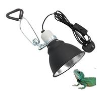 MUALROUS Reptile Heat Lamp Holder Lampshade with Clip for UVA/UVB Bulb, 5.5inch Reptile Heating Guard E27 Ceramic Lamp Holder for Tortoise Lizard Turtle Snake Spider Chick