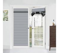 Muamar French Door Window Curtain Privacy Screen Front Door Window Curtain Blind Style Door Window Cover 1 Panel (Grey, W 25" x L 70")