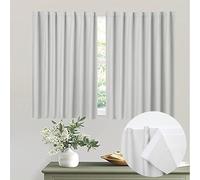 Muamar No Drill Blackout Curtain, Easy Install Window Curtain Panels, Portable Bedroom Curtains 2 Panel Sets, Light Blocking Shades for Window (Greyish White, 34" W x 45" L)