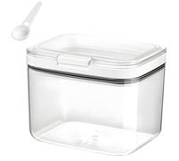 MUAMAX 1200ML Airtight Flour Storage Container,Coffee Bean with Lid and Scoop,Clear Storage Box,Large Kitchen Storage Jars for Cereal, Rice,