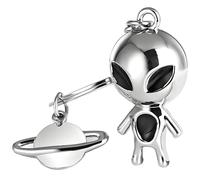 MUAMAX Aliens Space Keychain,Alien Keychain Gifts for Women Mens,Space Gift Aliens Lover Gift Metal Keyring,Outer Space Themed Charms for Car key Backpack Hanging Ornaments