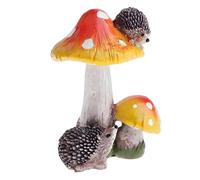 MUAMAX Miniature Garden Mushrooms Figurines with Hedgehog Fairy Garden Mushroom Small Little Garden Mushrooms Fairy Garden Accessories Micro Landscape Bonsai Craft Decor Terrarium Ornaments