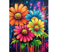 Muaor Abstract Flower Paint by Numbers Kits for Adults Beginners,Painting by Numbers Kits on Canvas for Adults with Frame,Easy DIY Acrylic Pigment Drawing Paintwork for Home Wall Decor 50x65cm