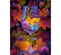Muaor Crystal Glass Flowers Paint by Numbers Kits for Adults Beginners,Painting by Numbers Kits on Canvas for Adults Frameless,Easy DIY Acrylic Pigment Drawing Paintwork for Home Wall Decor 55x70cm
