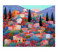 Muaor Frameless Paint by Numbers for Adults 50x65cm,Colorful Town Paint by Numbers Kits for Beginners,DIY Acrylic Oil Painting by Number kit Art Craft for Home Wall Decor Gifts