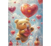 Muaor Frameless Paint by Numbers for Adults 60x90cm,Bear Heart Perfume Paint by Numbers Kits for Beginners,DIY Acrylic Oil Painting by Number kit Art Craft for Home Wall Decor Gifts
