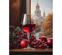 Muaor Frameless Paint by Numbers for Adults 60x90cm,Castle Grapes Paint by Numbers Kits for Beginners,DIY Acrylic Oil Painting by Number kit Art Craft for Home Wall Decor Gifts