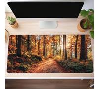 Muaor Gaming Mouse Mat Autumn Woodland, Large mouse Pad 700x300mm Thickness 3MM, Improved Precision and Speed, Non-Slip Base Mousepad with Stitched Edges for Gaming, Office & Home