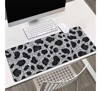 Muaor Gaming Mouse Mat Black Spots, Large mouse Pad 600x300mm Thickness 2MM, Improved Precision and Speed, Non-Slip Base Mousepad with Stitched Edges for Gaming, Office & Home