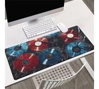 Muaor Gaming Mouse Mat Blue Record, Large mouse Pad 700x300mm Thickness 2MM, Improved Precision and Speed, Non-Slip Base Mousepad with Stitched Edges for Gaming, Office & Home