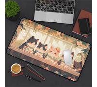 Muaor Gaming Mouse Mat Cats Flower, Large mouse Pad 1000x500mm Thickness 3MM, Improved Precision and Speed, Non-Slip Base Mousepad with Stitched Edges for Gaming, Office & Home