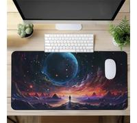 Muaor Gaming Mouse Mat Cosmic Mountain, Large mouse Pad 1000x500mm Thickness 3MM, Improved Precision and Speed, Non-Slip Base Mousepad with Stitched Edges for Gaming, Office & Home