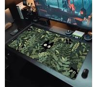Muaor Gaming Mouse Mat Grass Black Cat, Large mouse Pad 800x400mm Thickness 2MM, Improved Precision and Speed, Non-Slip Base Mousepad with Stitched Edges for Gaming, Office & Home