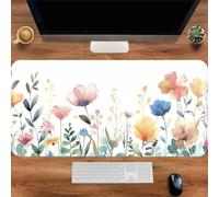 Muaor Gaming Mouse Mat Lovely Flower, Large mouse Pad 1200x600mm Thickness 2MM, Improved Precision and Speed, Non-Slip Base Mousepad with Stitched Edges for Gaming, Office & Home