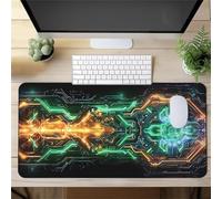 Muaor Gaming Mouse Mat Mechanical Circuitry, Large mouse Pad 900x300mm Thickness 2MM, Improved Precision and Speed, Non-Slip Base Mousepad with Stitched Edges for Gaming, Office & Home