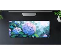 Muaor Gaming Mouse Mat Raindrop Hydrangea, Large mouse Pad 1000x500mm Thickness 3MM, Improved Precision and Speed, Non-Slip Base Mousepad with Stitched Edges for Gaming, Office & Home