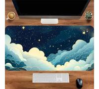 Muaor Gaming Mouse Mat Stars Clouds, Large mouse Pad 1500x800mm Thickness 3MM, Improved Precision and Speed, Non-Slip Base Mousepad with Stitched Edges for Gaming, Office & Home