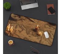 Muaor Gaming Mouse Mat Vintage Map, Large mouse Pad 700x300mm Thickness 2MM, Improved Precision and Speed, Non-Slip Base Mousepad with Stitched Edges for Gaming, Office & Home