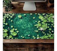 Muaor Gaming Mouse Pad 1200x600x3mm Computer Keyboard Extended mouse mat, Mousepad XXL with Non-Slip Rubber Base Stitched Edges, Large Desk Mat for Home Office Work(Green Pond)
