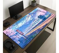 Muaor Gaming Mouse Pad 1200x600x3mm Computer Keyboard Extended mouse mat, Mousepad XXL with Non-Slip Rubber Base Stitched Edges, Large Desk Mat for Home Office Work(Railway Station)