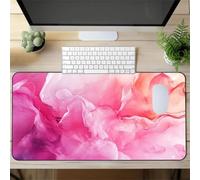 Muaor Gaming Mouse Pad 700x400x2mm Computer Keyboard Extended mouse mat, Mousepad XXL with Non-Slip Rubber Base Stitched Edges, Large Desk Mat for Home Office Work(Pink Salt Sea)